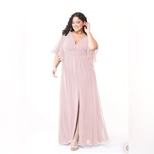 Azazie Temeka bridesmaid dress in Blushing Pink
